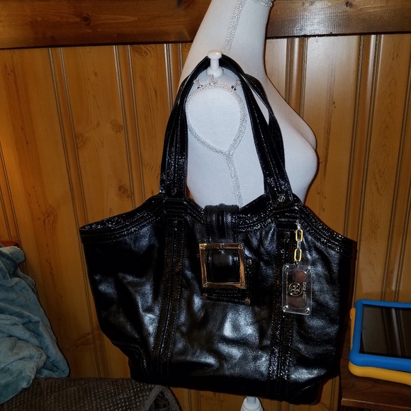 Tory Burch Handbags - TORY BURCH XL BLACK LEATHER SATCHEL